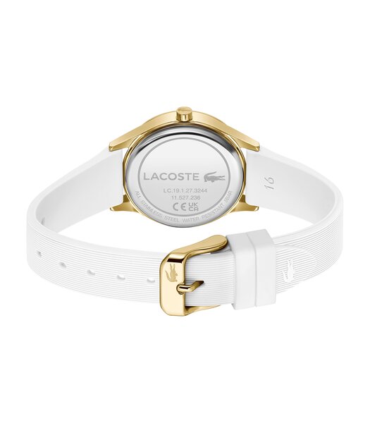 Montre LACOSTE LIFESTYLE Femme 2001480 Analogue Cadran MINERAL Blanc Bracelet Silicone Blanc Etanchéité 5BAR