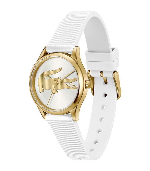 Montre LACOSTE LIFESTYLE Femme 2001480 Analogue Cadran MINERAL Blanc Bracelet Silicone Blanc Etanchéité 5BAR