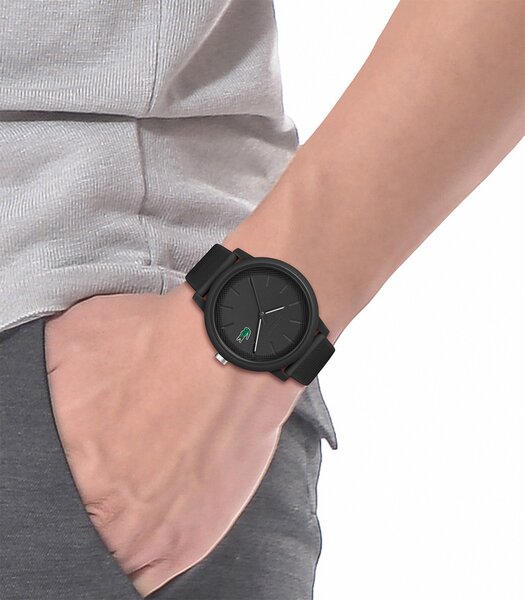 Montre LACOSTE SPORT INSPIRED Homme 2011171 Analogue Cadran MINERAL Noir Bracelet Silicone Noir Boucle ardillon Etanchéité 5BAR