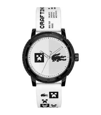 Montre LACOSTE LIFESTYLE Homme 2011180 Analogue Cadran MINERAL Blanc Bracelet Silicone Blanc Etanchéité 5BAR