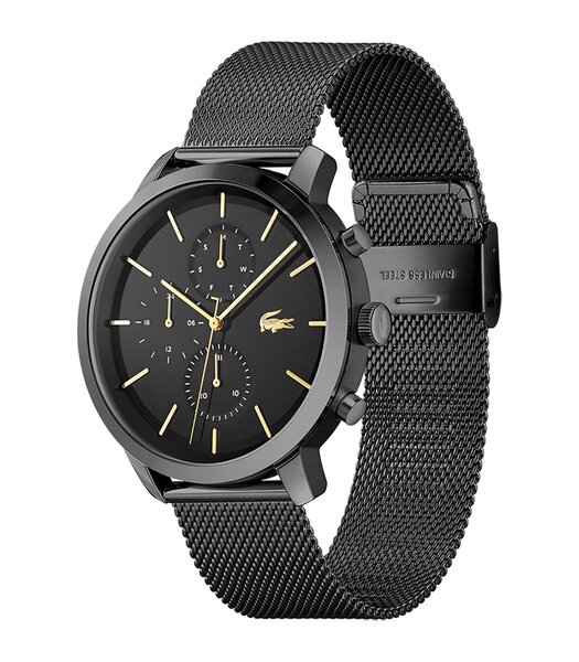 Montre LACOSTE LIFESTYLE Homme 2011194 Analogue Cadran MINERAL Noir Bracelet Acier Noir Clip / clasp Etanchéité 5BAR