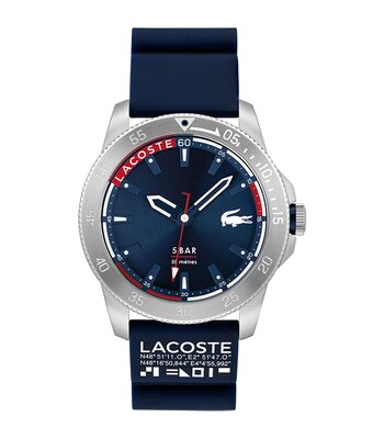 Montre LACOSTE LIFESTYLE Homme 2011202 Analogue Cadran MINERAL Bleu Bracelet Silicone Bleu Boucle ardillon Etanchéité 5BAR