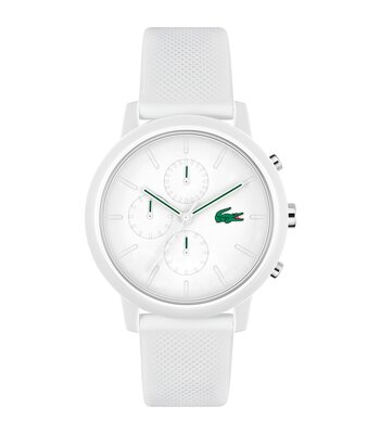 Montre LACOSTE SPORT INSPIRED Homme 2011246 Analogique Cadran Minéral Blanc Bracelet Silicone Blanc Boucle déployante Etanchéité 5 ATM