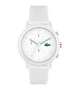 Montre LACOSTE SPORT INSPIRED Homme 2011246 Analogique Cadran Minéral Blanc Bracelet Silicone Blanc Boucle déployante Etanchéité 5 ATM