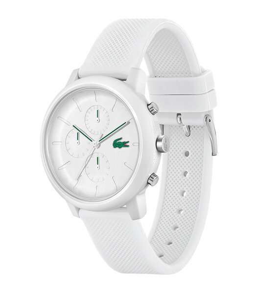 Montre LACOSTE SPORT INSPIRED Homme 2011246 Analogique Cadran Minéral Blanc Bracelet Silicone Blanc Boucle déployante Etanchéité 5 ATM