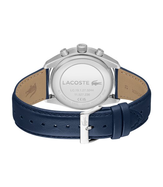 Montre LACOSTE Homme 2011344 Analogue Cadran MINERAL Bleu Bracelet Cuir Bleu Etanchéité 5BAR