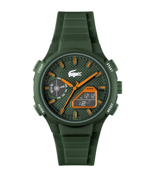 Montre LACOSTE LC33 Homme 2011367 Analogue Cadran MINERAL KHAKI Bracelet Silicone KHAKI Etanchéité 10BAR
