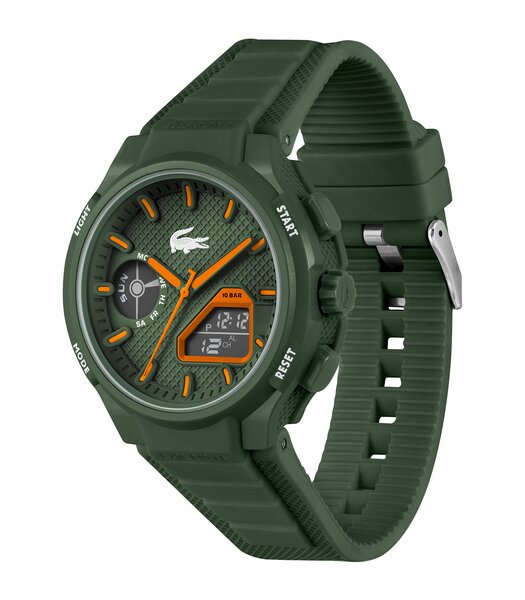 Montre LACOSTE LC33 Homme 2011367 Analogue Cadran MINERAL KHAKI Bracelet Silicone KHAKI Etanchéité 10BAR