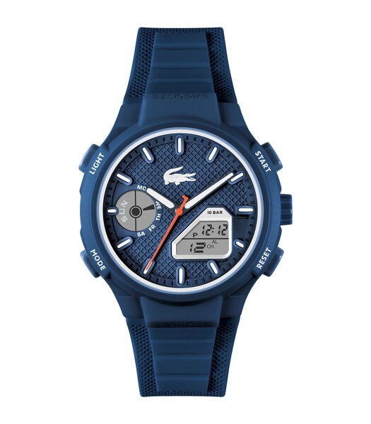 Montre LACOSTE LC33 Homme 2011370 Analogue Cadran MINERAL Bleu Bracelet Silicone Bleu Etanchéité 10BAR
