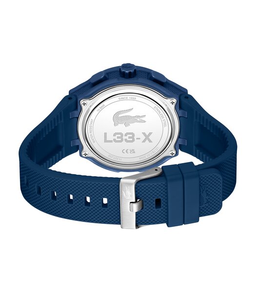 Montre LACOSTE LC33 Homme 2011370 Analogue Cadran MINERAL Bleu Bracelet Silicone Bleu Etanchéité 10BAR