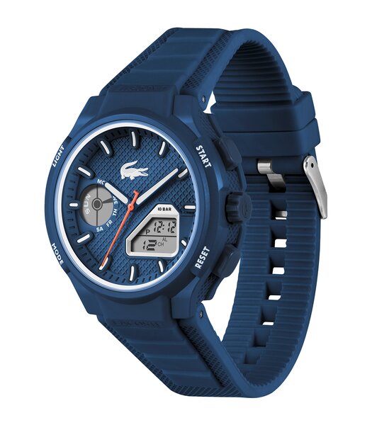 Montre LACOSTE LC33 Homme 2011370 Analogue Cadran MINERAL Bleu Bracelet Silicone Bleu Etanchéité 10BAR