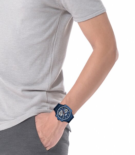 Montre LACOSTE LC33 Homme 2011370 Analogue Cadran MINERAL Bleu Bracelet Silicone Bleu Etanchéité 10BAR