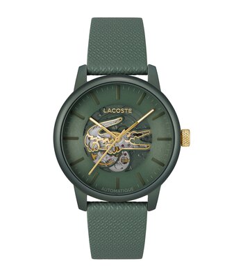 Montre LACOSTE LACOSTE.12.12 AUTOMATIC Homme 2011384 Analogue Cadran MINERAL Vert Bracelet Cuir Vert Etanchéité 5BAR