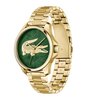 Montre LACOSTE KEY BET Homme 2011394 Analogue Cadran MINERAL Vert Bracelet Acier Or jaune Etanchéité 5BAR