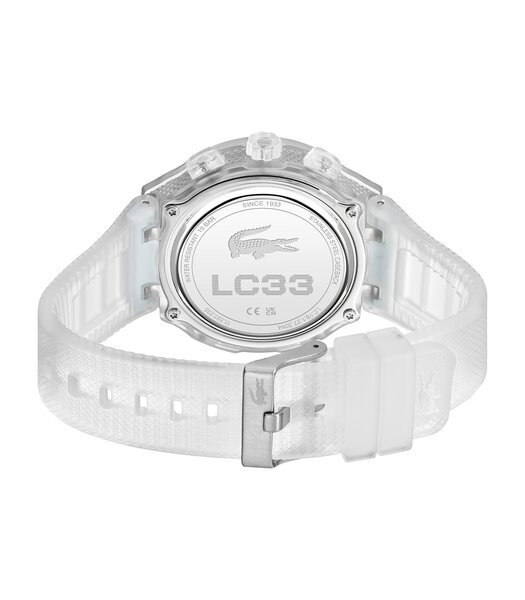 Montre LACOSTE SPORT INSPIRED Homme 2011401 Analogue Cadran MINERAL Transparent Bracelet Silicone Transparent Etanchéité 10BAR
