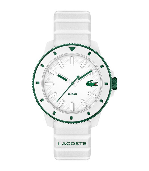 Montre LACOSTE SPORT INSPIRED Homme 2011415 Analogue Cadran MINERAL Blanc Bracelet Silicone Blanc Etanchéité 10BAR