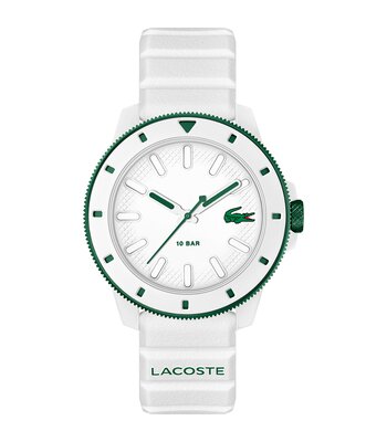 Montre LACOSTE SPORT INSPIRED Homme 2011415 Analogue Cadran MINERAL Blanc Bracelet Silicone Blanc Etanchéité 10BAR