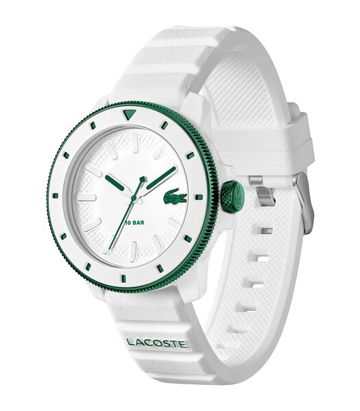 Montre LACOSTE SPORT INSPIRED Homme 2011415 Analogue Cadran MINERAL Blanc Bracelet Silicone Blanc Etanchéité 10BAR