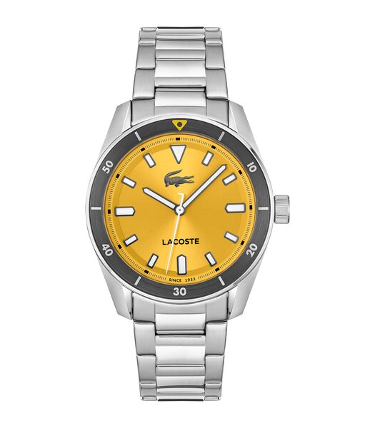 Montre LACOSTE CLASSIC ELEGANCE Homme 2011426 Analogue Cadran MINERAL Jaune Bracelet Acier inoxydable Acier Etanchéité 5BAR