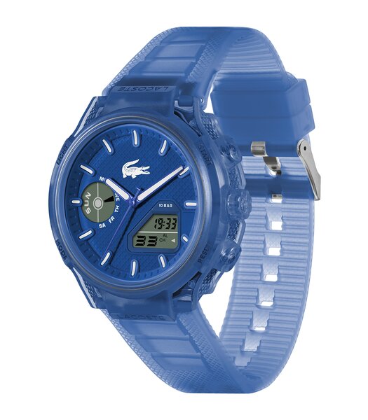 Montre LACOSTE SPORT INSPIRED Homme 2011429 Analogue Cadran MINERAL Bleu Bracelet Silicone Bleu Etanchéité 10BAR