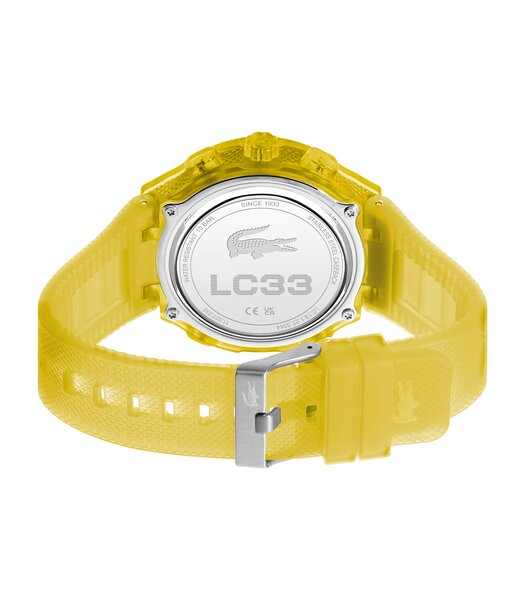 Montre LACOSTE SPORT INSPIRED Homme 2011430 Analogue Cadran MINERAL Jaune Bracelet Silicone Jaune Etanchéité 10BAR