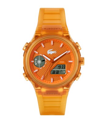 Montre LACOSTE SPORT INSPIRED Homme 2011431 Analogue Cadran MINERAL Orange Bracelet Silicone Orange Etanchéité 10BAR