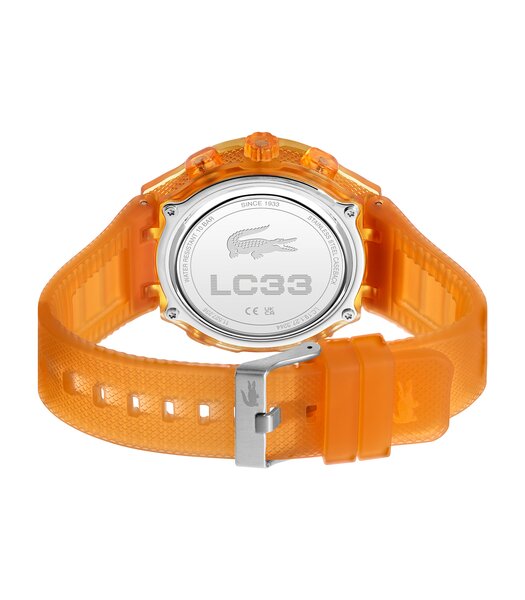 Montre LACOSTE SPORT INSPIRED Homme 2011431 Analogue Cadran MINERAL Orange Bracelet Silicone Orange Etanchéité 10BAR