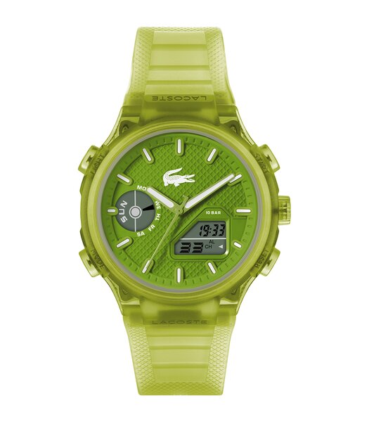 Montre LACOSTE SPORT INSPIRED Homme 2011432 Analogue Cadran MINERAL Vert Bracelet Silicone Vert Etanchéité 10BAR