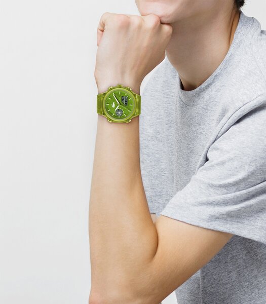 Montre LACOSTE SPORT INSPIRED Homme 2011432 Analogue Cadran MINERAL Vert Bracelet Silicone Vert Etanchéité 10BAR
