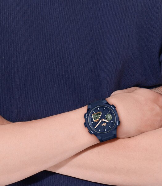 Montre LACOSTE SPORT INSPIRED Homme 2011434 Analogue Cadran MINERAL Bleu Bracelet Silicone Bleu Etanchéité 10BAR