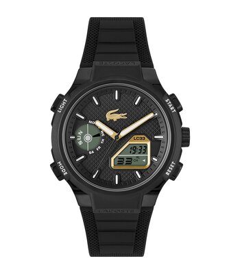 Montre LACOSTE SPORT INSPIRED Homme 2011435 Analogue Cadran MINERAL Noir Bracelet Silicone Noir Etanchéité 10BAR