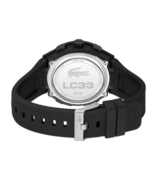 Montre LACOSTE SPORT INSPIRED Homme 2011435 Analogue Cadran MINERAL Noir Bracelet Silicone Noir Etanchéité 10BAR