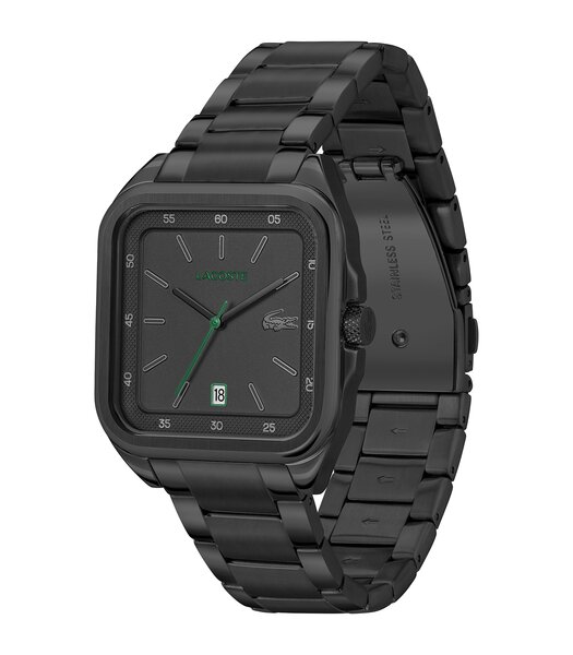 Montre LACOSTE LIFESTYLE Homme 2011461 Analogue Cadran MINERAL Noir Bracelet Acier Noir Etanchéité 5BAR