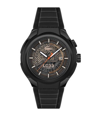 Montre LACOSTE SPORT INSPIRED Homme 2011468 Analogue Cadran MINERAL Noir Bracelet Silicone Noir Etanchéité 10BAR