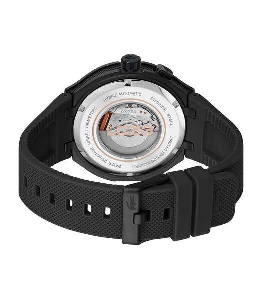 Montre LACOSTE SPORT INSPIRED Homme 2011468 Analogue Cadran MINERAL Noir Bracelet Silicone Noir Etanchéité 10BAR