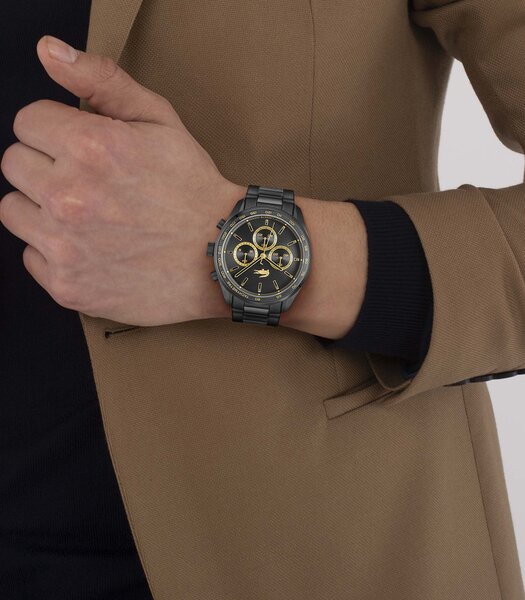 Montre LACOSTE SPORT INSPIRED Homme 2011476 Analogue Cadran MINERAL Noir Bracelet Acier Noir Etanchéité 5BAR