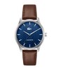 Montre LACOSTE CLASSIC ELEGANCE Homme 2011477 Analogue Cadran MINERAL Bleu Bracelet Cuir Brun Etanchéité 5BAR
