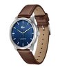 Montre LACOSTE CLASSIC ELEGANCE Homme 2011477 Analogue Cadran MINERAL Bleu Bracelet Cuir Brun Etanchéité 5BAR