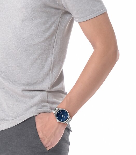 Montre LACOSTE CLASSIC ELEGANCE Homme 2011478 Analogue Cadran MINERAL Bleu Bracelet Acier inoxydable Acier Etanchéité 5BAR