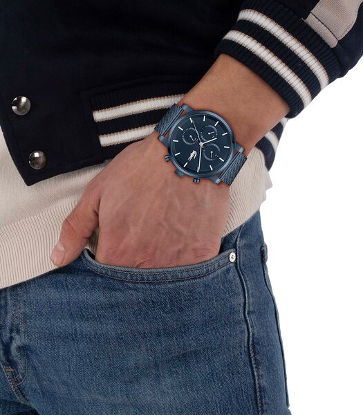 Montre LACOSTE LIFESTYLE Homme 2011484 Analogue Cadran MINERAL Bleu Bracelet Acier Bleu Etanchéité 5BAR