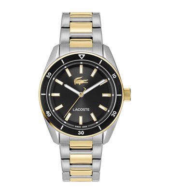 Montre LACOSTE CLASSIC ELEGANCE Homme 2011488 Analogue Cadran MINERAL Noir Bracelet Acier inoxydable Acier / or jaune Etanchéité 5BAR