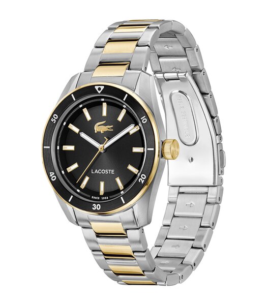 Montre LACOSTE CLASSIC ELEGANCE Homme 2011488 Analogue Cadran MINERAL Noir Bracelet Acier inoxydable Acier / or jaune Etanchéité 5BAR