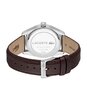 Montre LACOSTE CLASSIC ELEGANCE Homme 2011489 Analogue Cadran MINERAL Bleu Bracelet Cuir Brun Etanchéité 5BAR