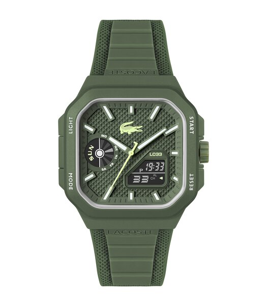 Montre LACOSTE SPORT INSPIRED Homme 2011505 Analogue Cadran MINERAL KHAKI Bracelet Silicone KHAKI Etanchéité 10BAR