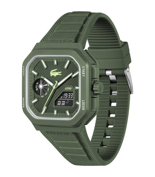 Montre LACOSTE SPORT INSPIRED Homme 2011505 Analogue Cadran MINERAL KHAKI Bracelet Silicone KHAKI Etanchéité 10BAR