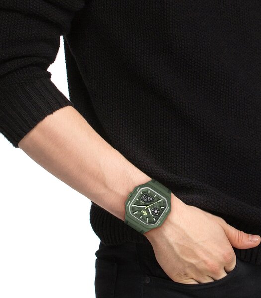 Montre LACOSTE SPORT INSPIRED Homme 2011505 Analogue Cadran MINERAL KHAKI Bracelet Silicone KHAKI Etanchéité 10BAR