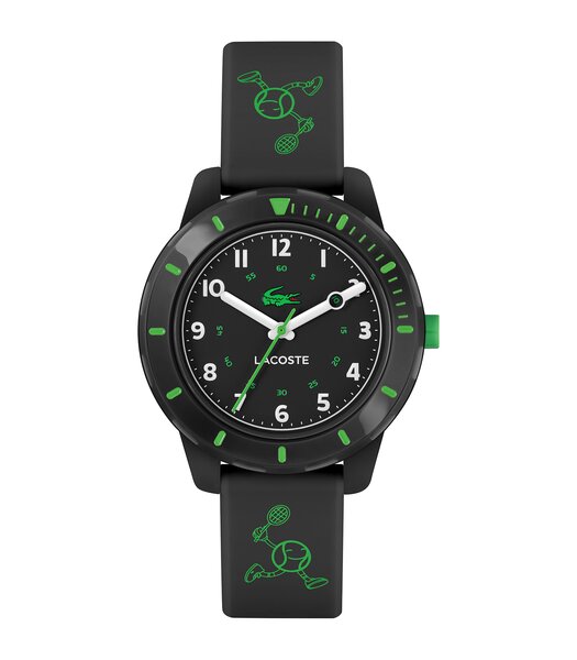 Montre LACOSTE Enfant 2030061 Analogue Cadran MINERAL Noir Bracelet Silicone Noir Etanchéité 5BAR