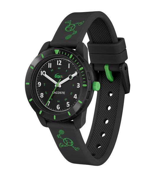 Montre LACOSTE Enfant 2030061 Analogue Cadran MINERAL Noir Bracelet Silicone Noir Etanchéité 5BAR