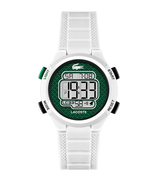 Montre LACOSTE KIDS Enfant 2030064 Analogue Cadran MINERAL Vert Bracelet Silicone Blanc Etanchéité 10BAR