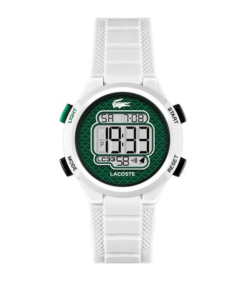 Montre LACOSTE KIDS Enfant 2030064 Analogue Cadran MINERAL Vert Bracelet Silicone Blanc Etanchéité 10BAR